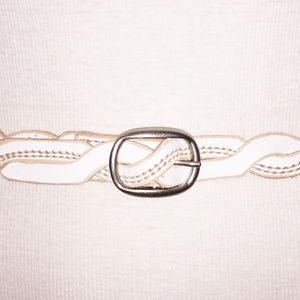 FOSSIL Womens White Braided Leather Belt Size M
